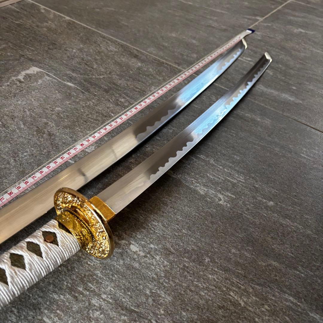 刀 レプリカ 徳川家 三葉葵 金色紋章付き 専用ケース付き 長刀 脇差 模造刀