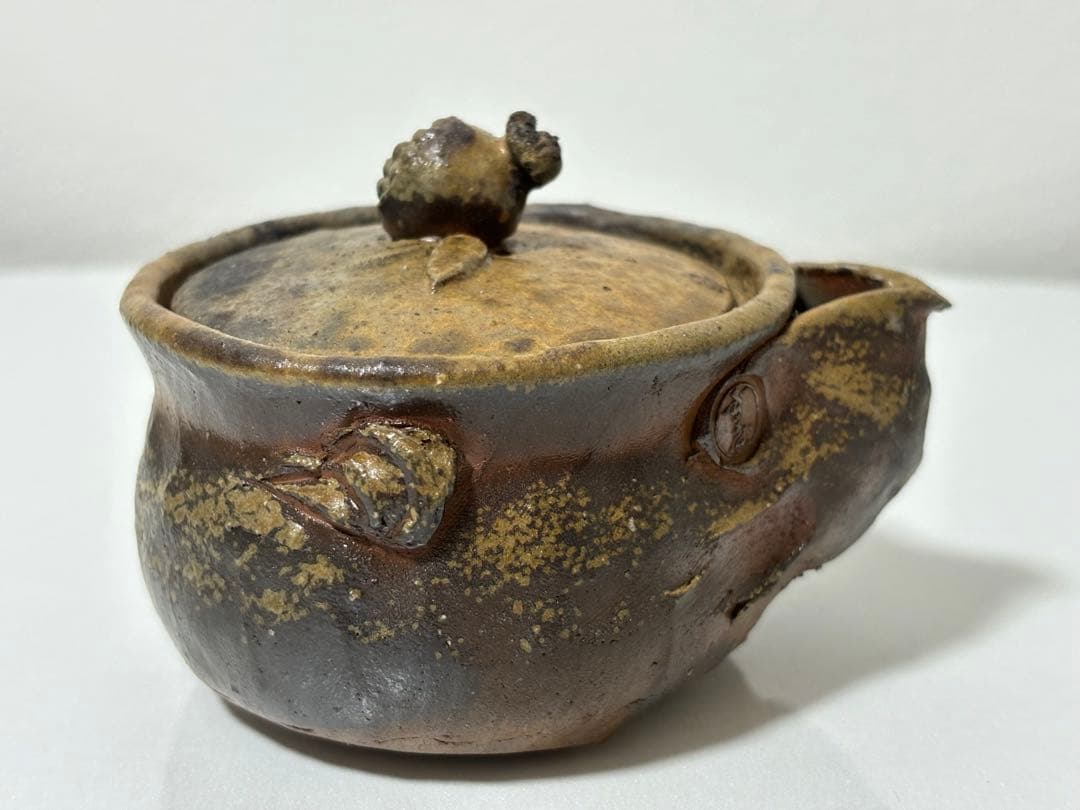 ⑫備前焼 宝瓶 登り窯 ザクロ 柘榴 手びねり 急須