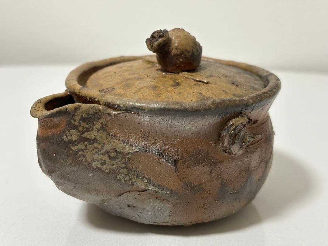 ⑫備前焼 宝瓶 登り窯 ザクロ 柘榴 手びねり 急須