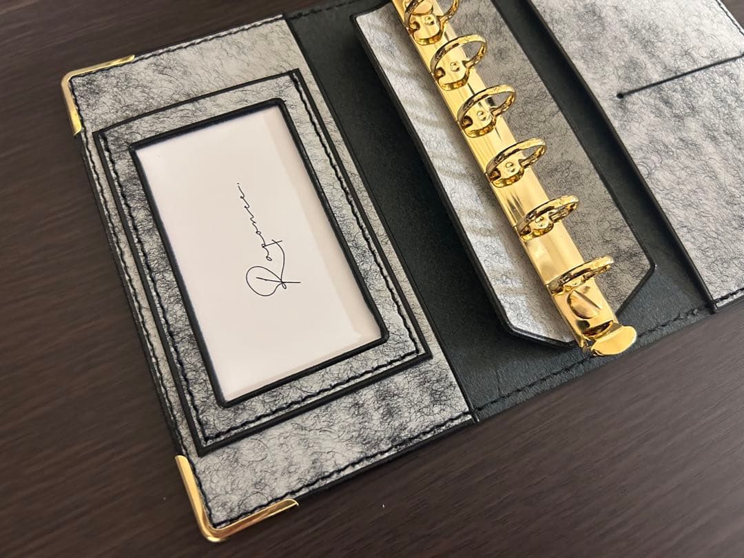 【ミニ6】　システム手帳　イタリアンレザー　マルゴーフォグ　ハンドメイド