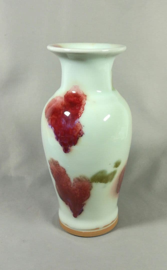 中国　辰砂　神釣　均窯　花瓶　花入