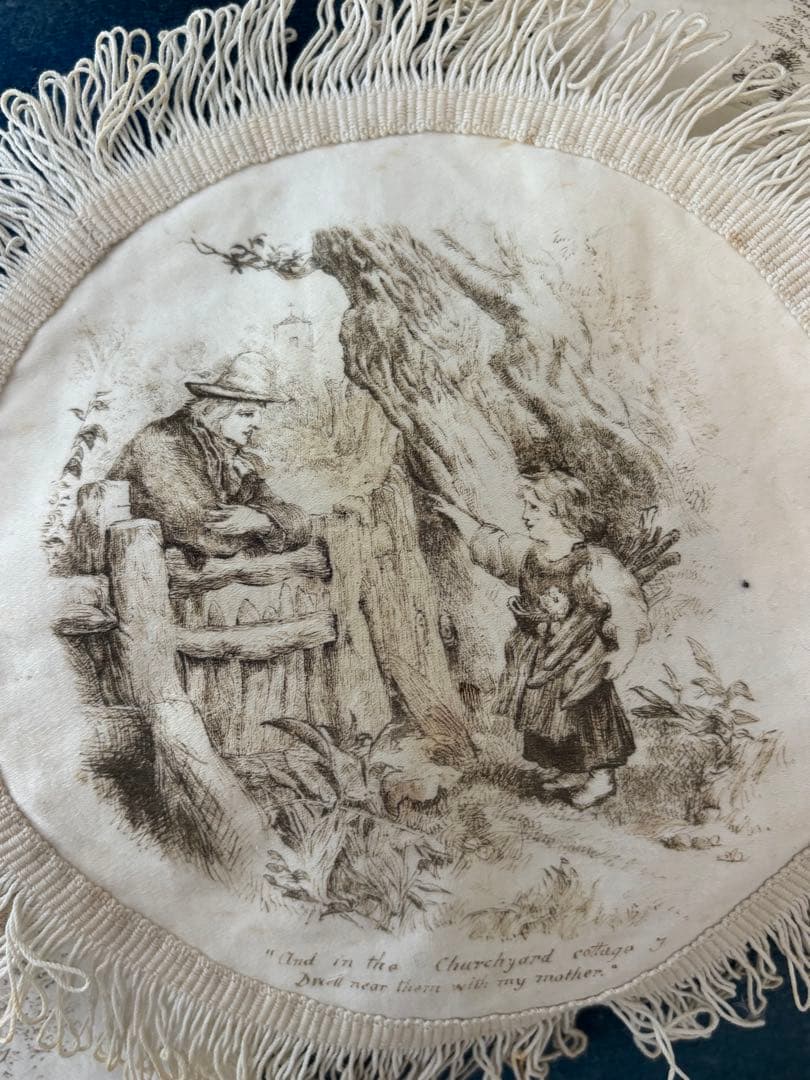 アンティーク雑貨 Victorian Printed Cotton Mats Set 4