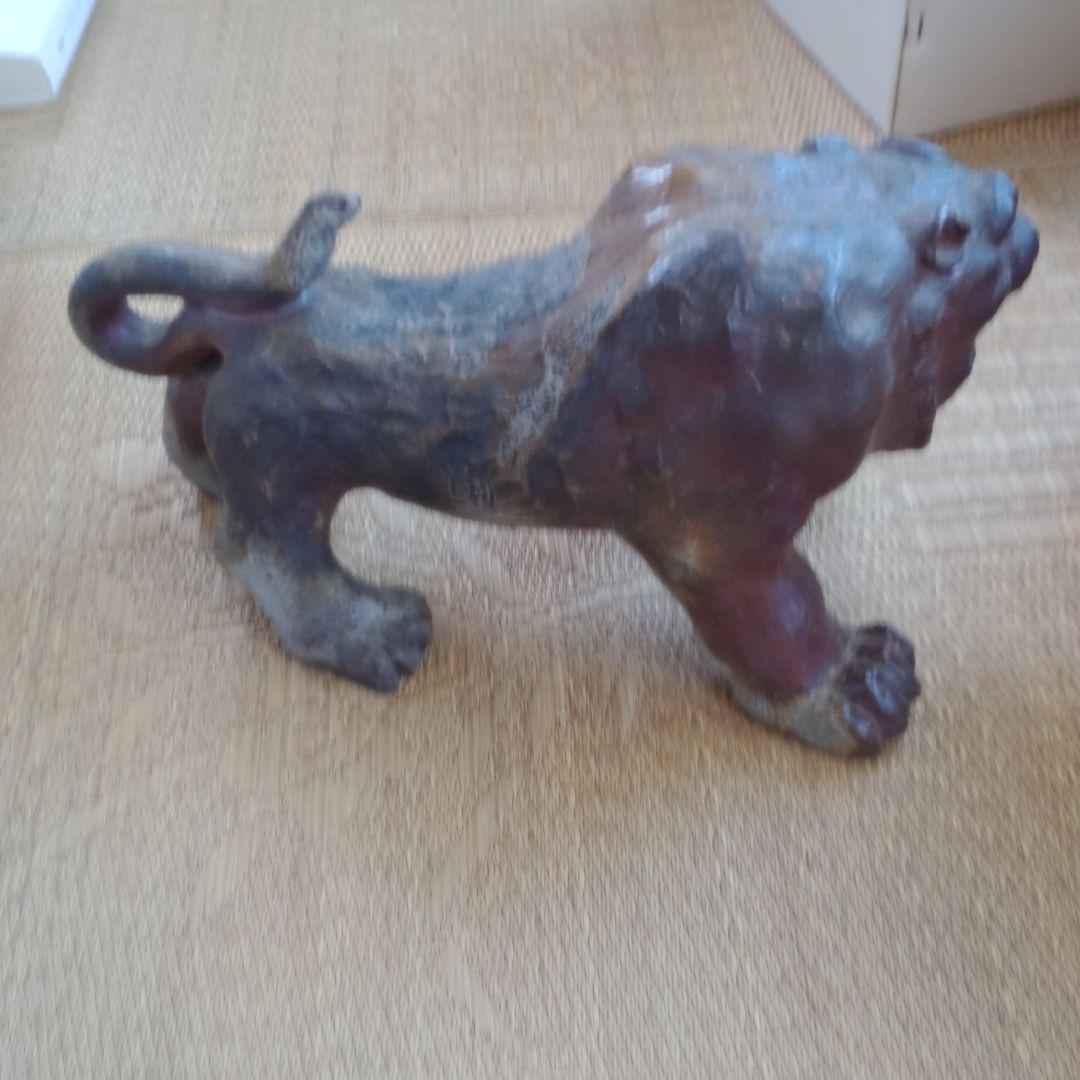 備前焼　虎　置物　藤原陶臣造