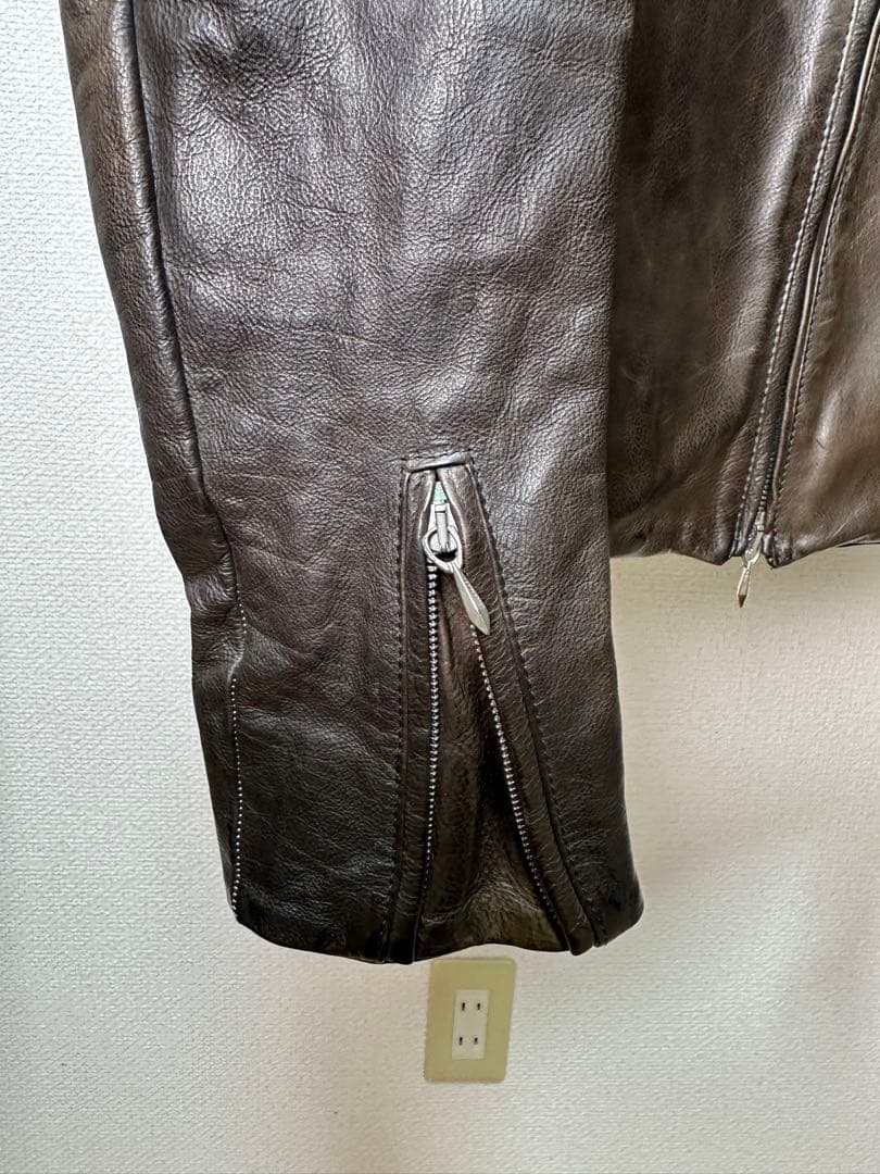 D*.様 インカーネーション　ダークブラウン レザー シングルライダースジャケッ