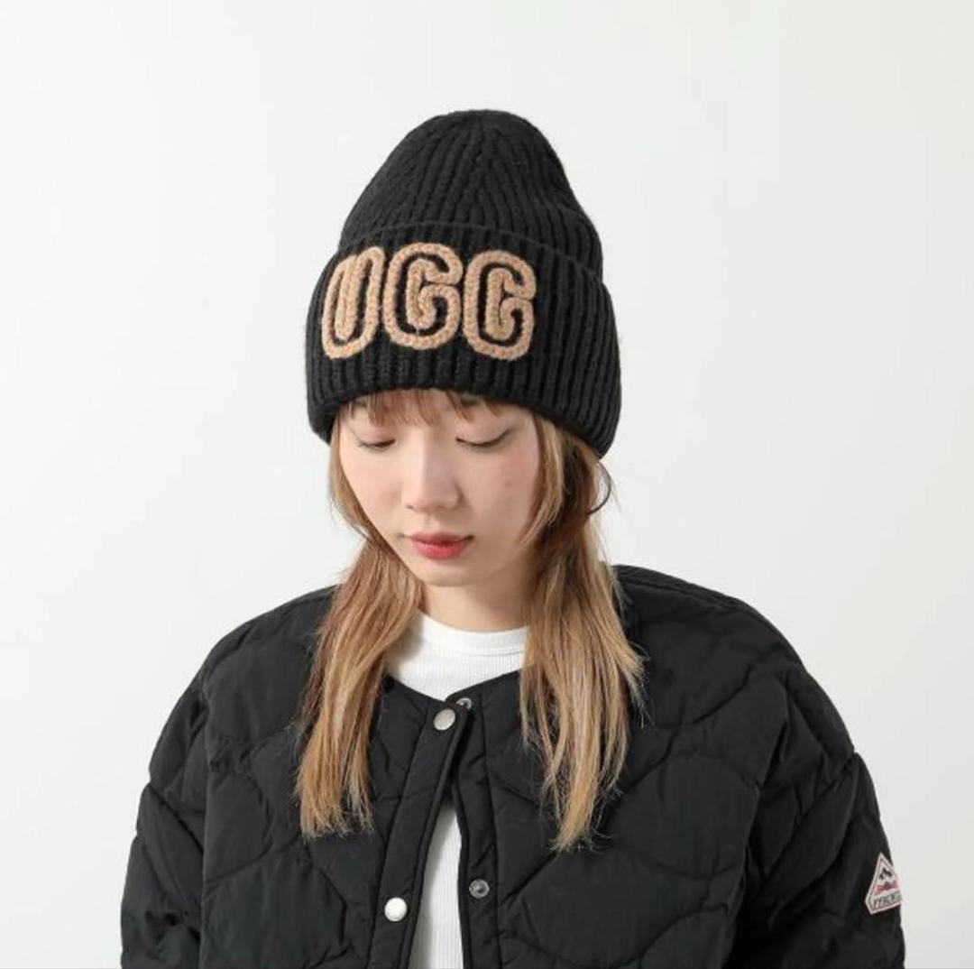 ラスト1点✨公式完売　UGG ビーニー ブラック 黒 ニット帽　公式完売　正規品