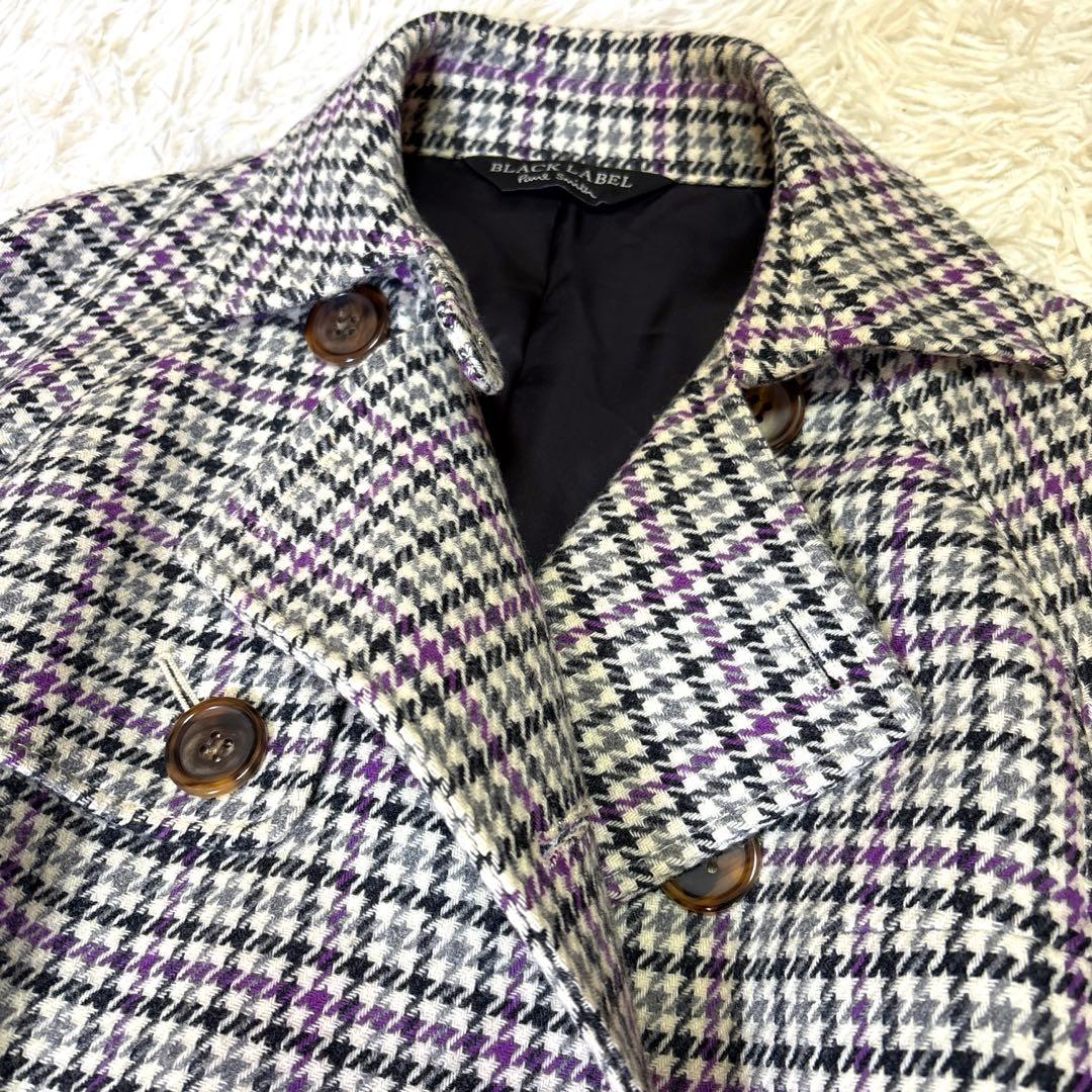美品 ブラックレーベル ポールスミス ウール コート 千鳥格子 ベルト 40 L