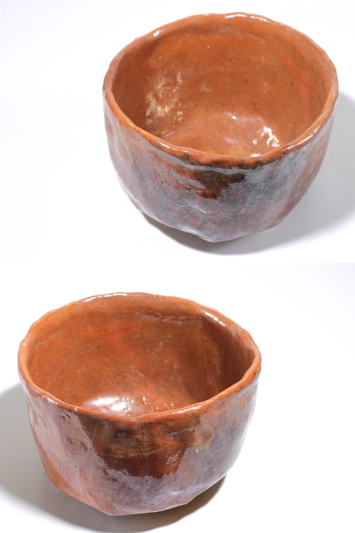 時代 萬古焼 赤楽茶碗