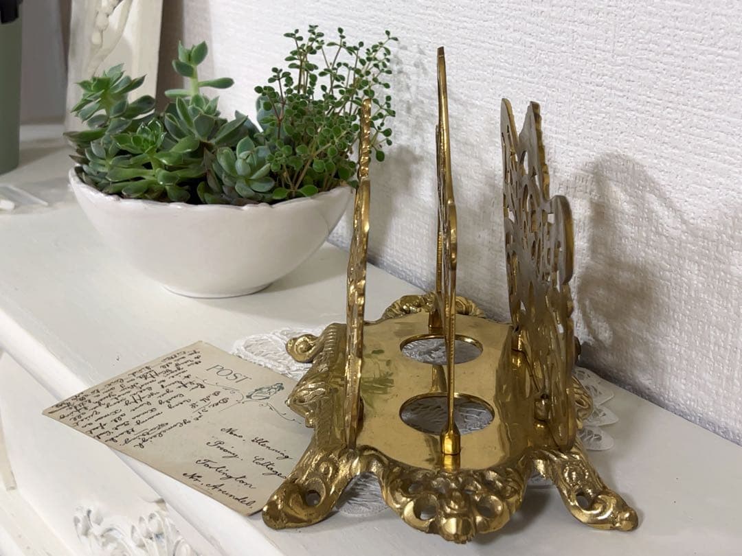 真鍮のレターホルダー＊イギリスアンティーク