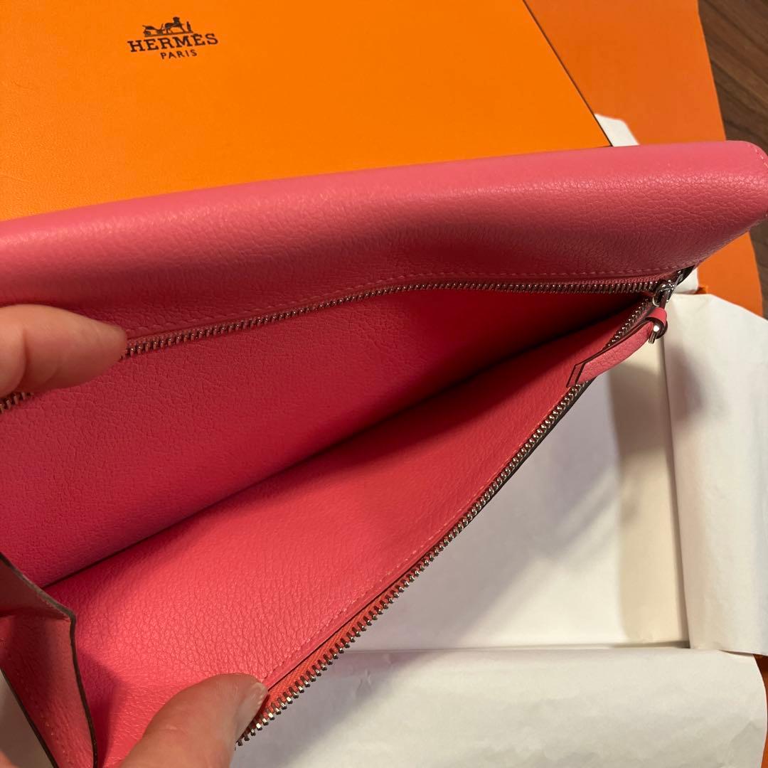 エルメス　ドゴンロング　長財布　ローズアザレア