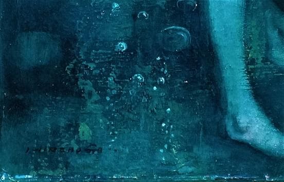 平野剛敏　裸婦　10号変形　油彩画　サインあり　特別注文額装