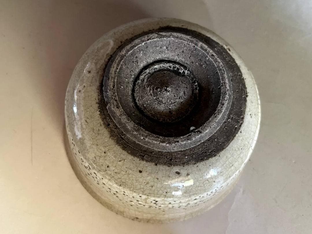 茶碗■古刷毛目 時代物碗 ぐい呑み 白釉 古いお茶道具 古美術 時代物 骨董品■