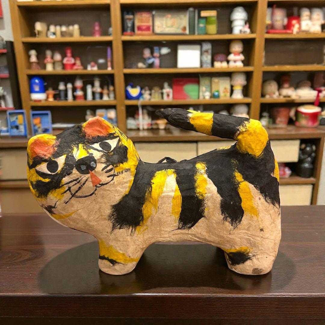 1972年栃木県廃絶郷土玩具 「やはた工房」五十嵐豊 の虎の張子（烏山和紙）民藝