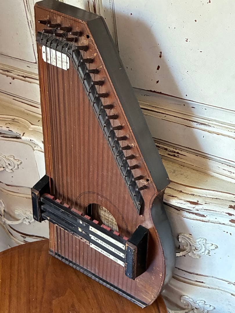 アンティーク　オート　ハープ　木製　1800年代後半　楽器　アメリカ　レア