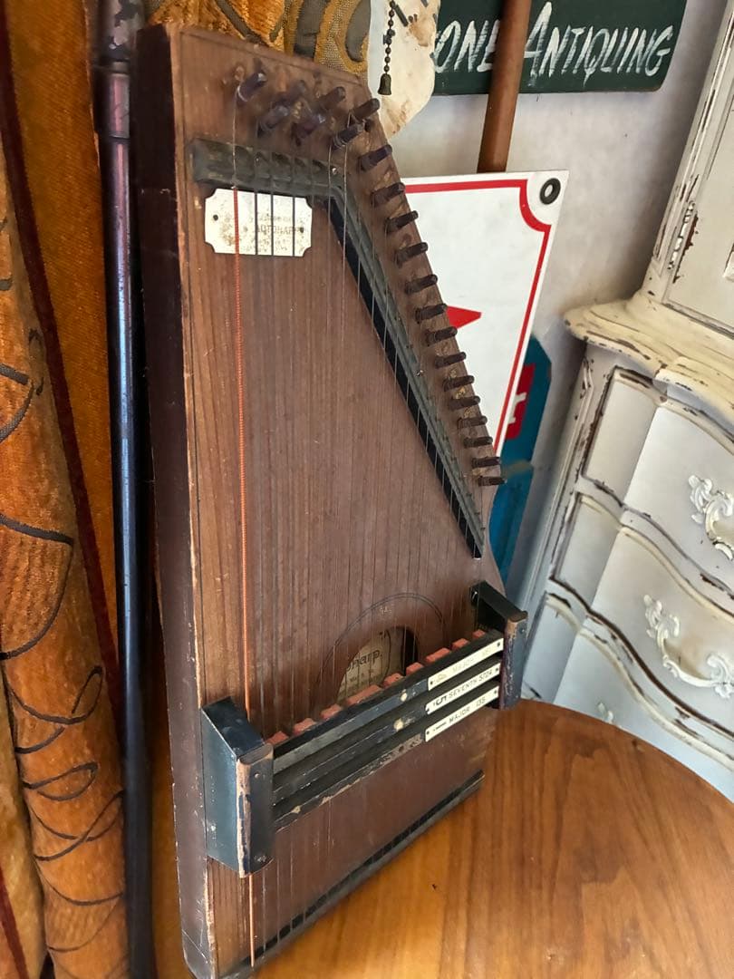 アンティーク　オート　ハープ　木製　1800年代後半　楽器　アメリカ　レア