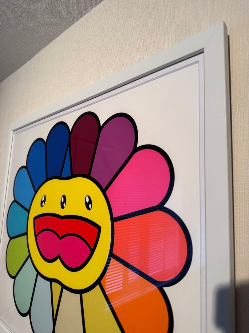 村上隆 マルチカラーダブルフェイス イエロー エディション 直筆サイン 装額済