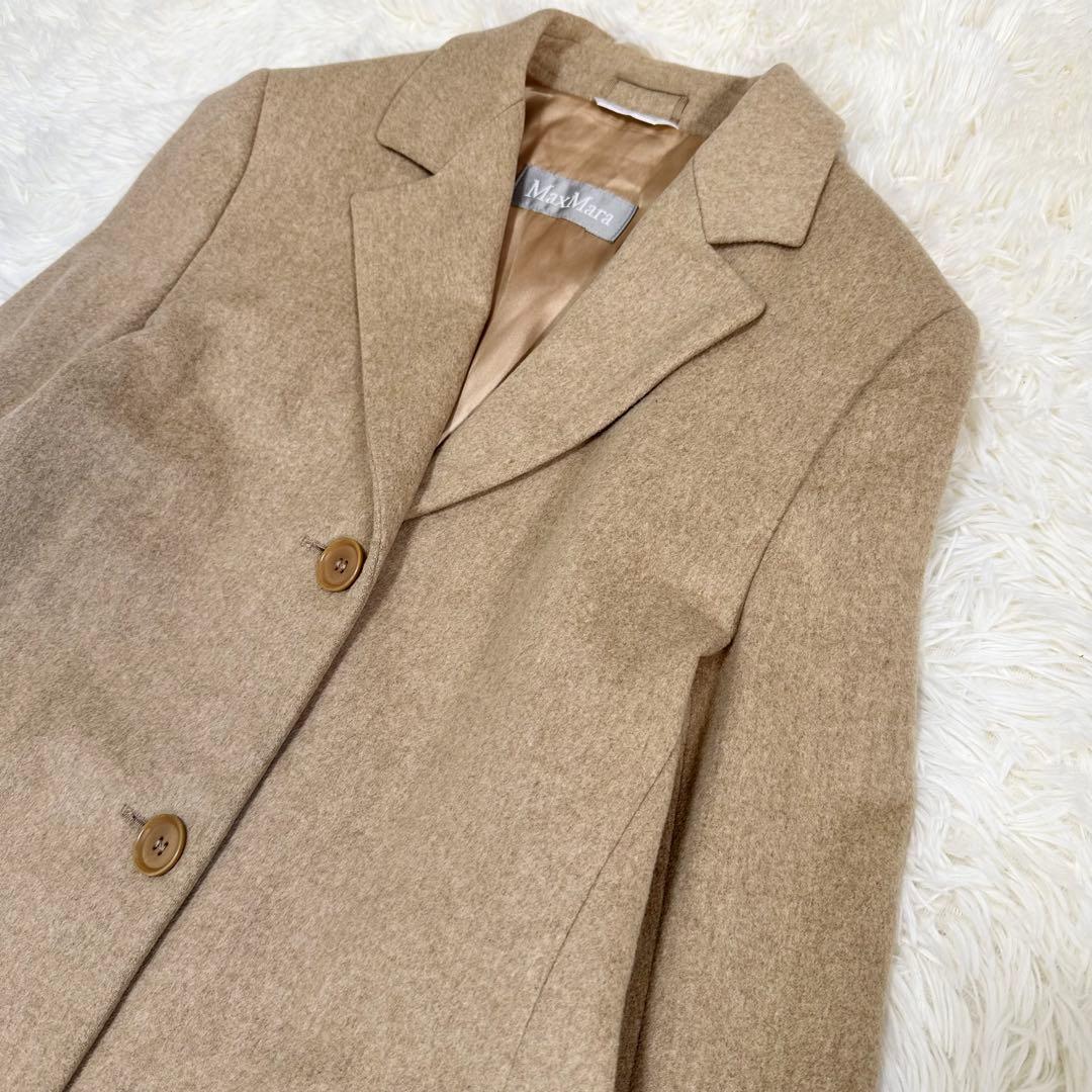 マックスマーラ 銀タグ ロングチェスターコート ベージュ マキシ丈 42