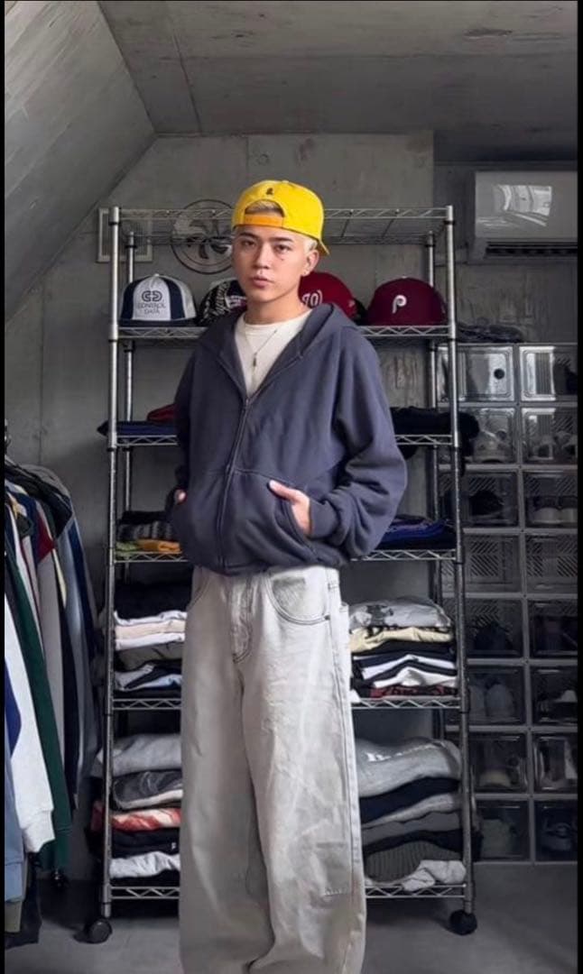 イージーギャップ YZY Zip-Up Hoodie Navy L