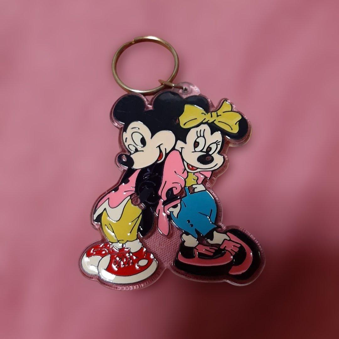 未使用6個ヴィンテージDisney◆ミッキー・ミニー・ドナルドダックキーホルダー