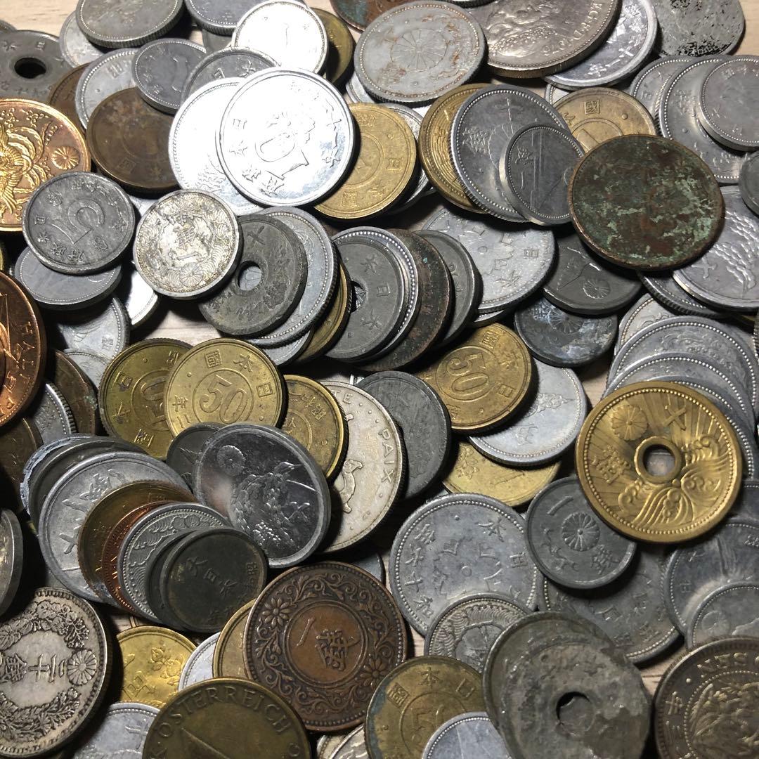 Zお宝探し！世界、日本古銭1KG 大量　一圓銀貨など　金貨銀貨 貴重