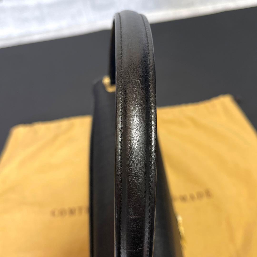 【美品】COMTESS ホースヘア×レザー ブラック ゴールド金具 ハンドバッグ