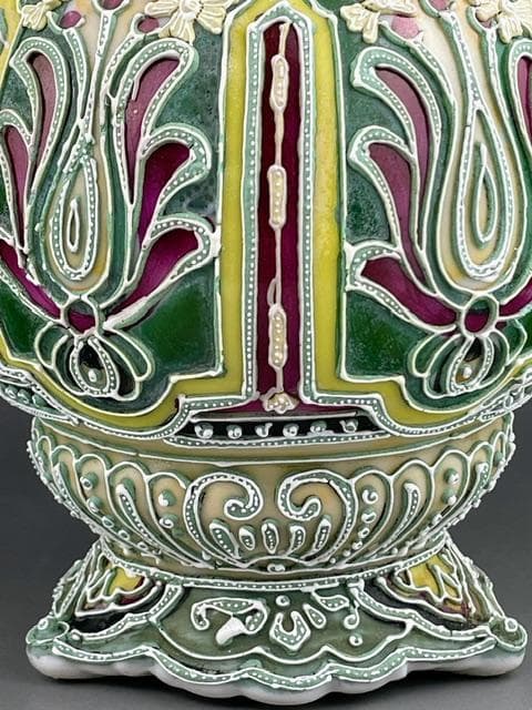 【希少】オールドニッポン 21.0㎝ 盛上げ花瓶 一陳盛り 花器 花瓶