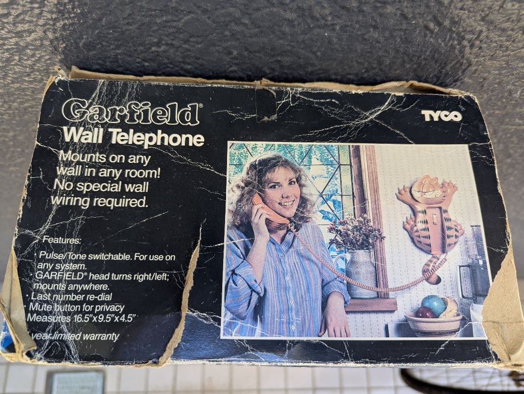 【ガーフィルド、超レア壁掛け電話機(ジャンク品)】1981 米国買付け 中古美品