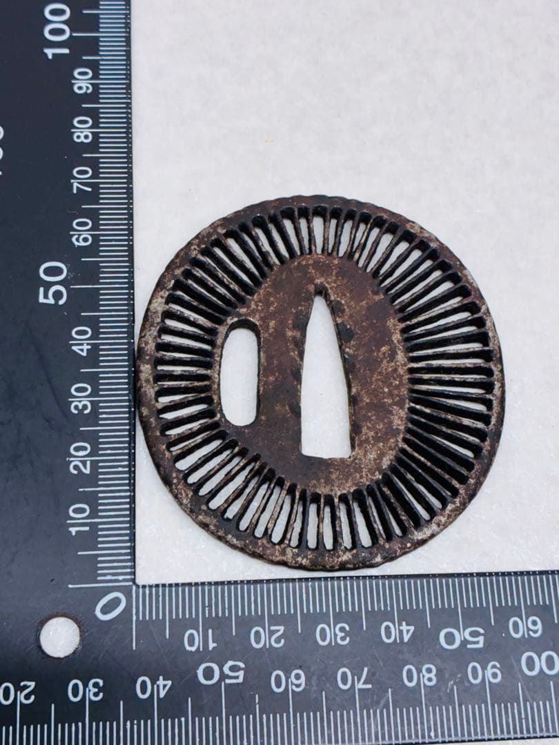 Z04）当時物 刀装具 早乙女 阿弥陀透かし鍔