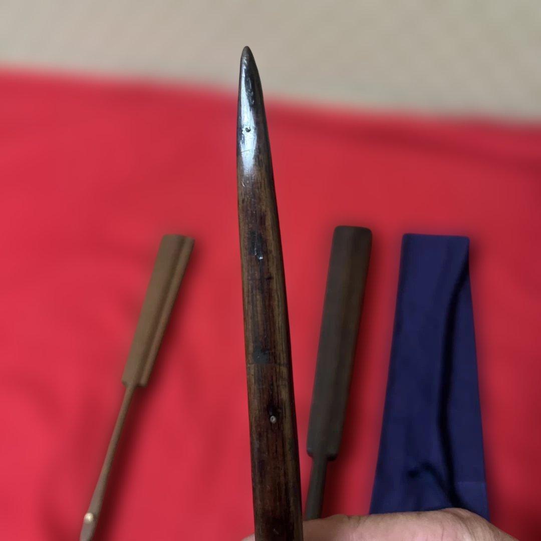 古美術　骨董品　鉄扇木製　時代箱