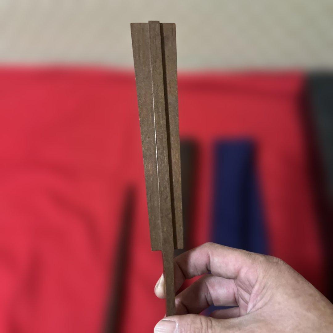 古美術　骨董品　鉄扇木製　時代箱