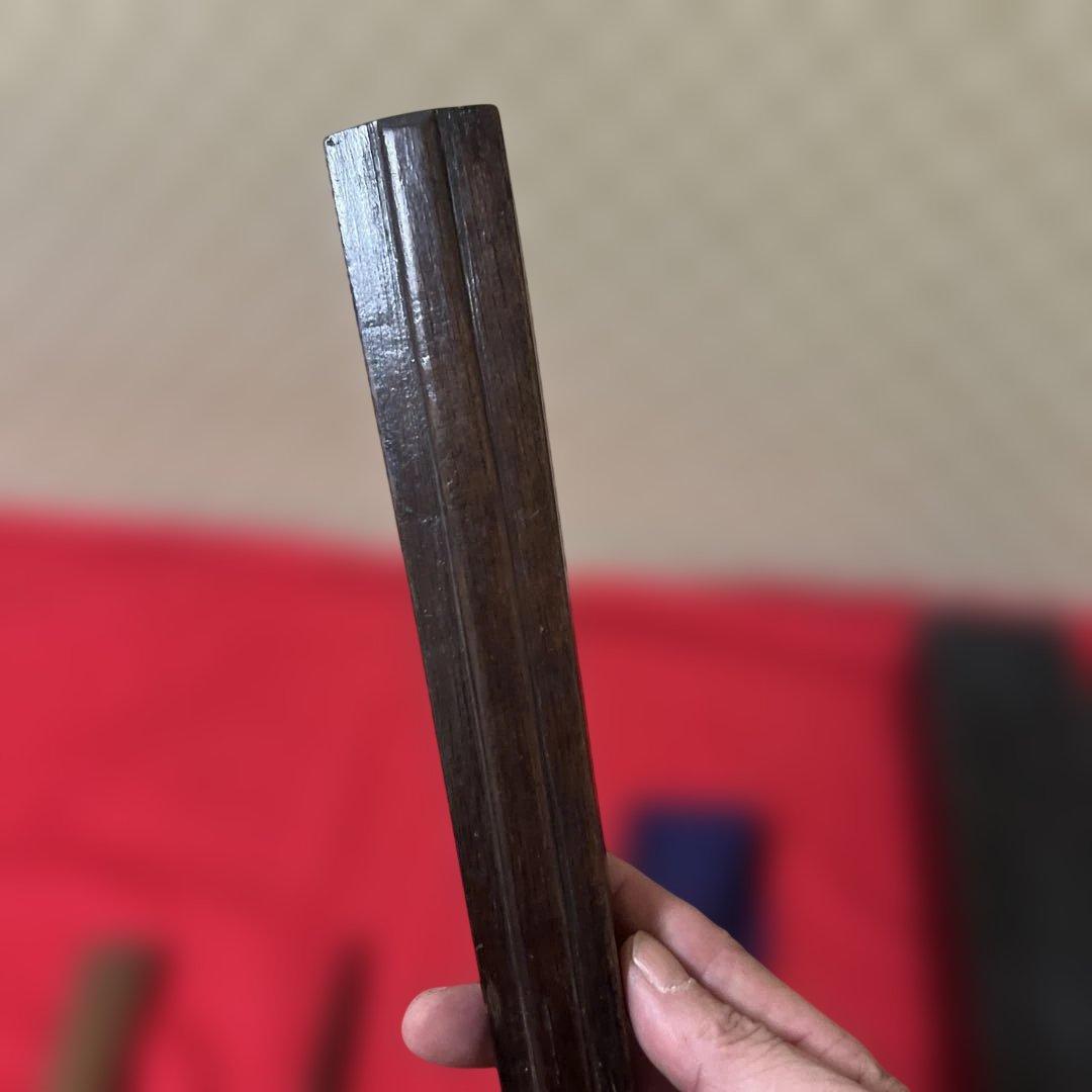 古美術　骨董品　鉄扇木製　時代箱