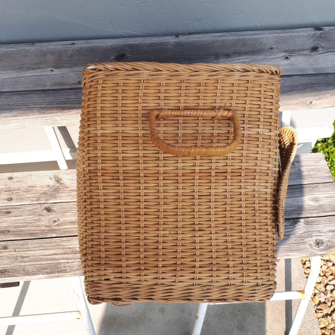さとちゃん／ラタン 大きいかご 昭和レトロ 犬 籠 自然素材 バスケット