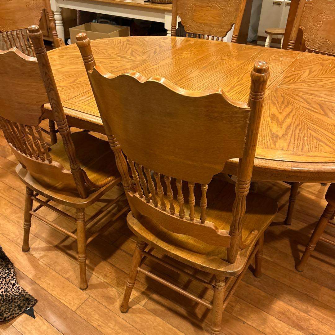 ダイニングテーブルと椅子7脚セット【神奈川引き取り限定】アメリカン・カントリー