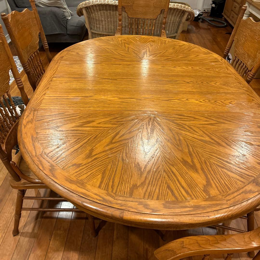 ダイニングテーブルと椅子7脚セット【神奈川引き取り限定】アメリカン・カントリー