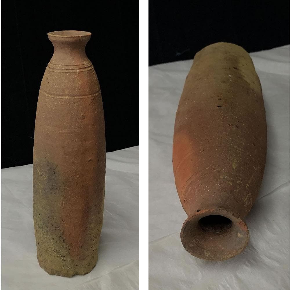 e2770 南蛮 花入 高さ25.5cm 木箱入り 茶道具