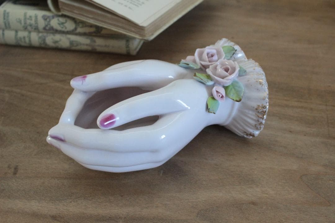 【D】バラ・レフトンのハンドモチーフ/Lefton Porcelain