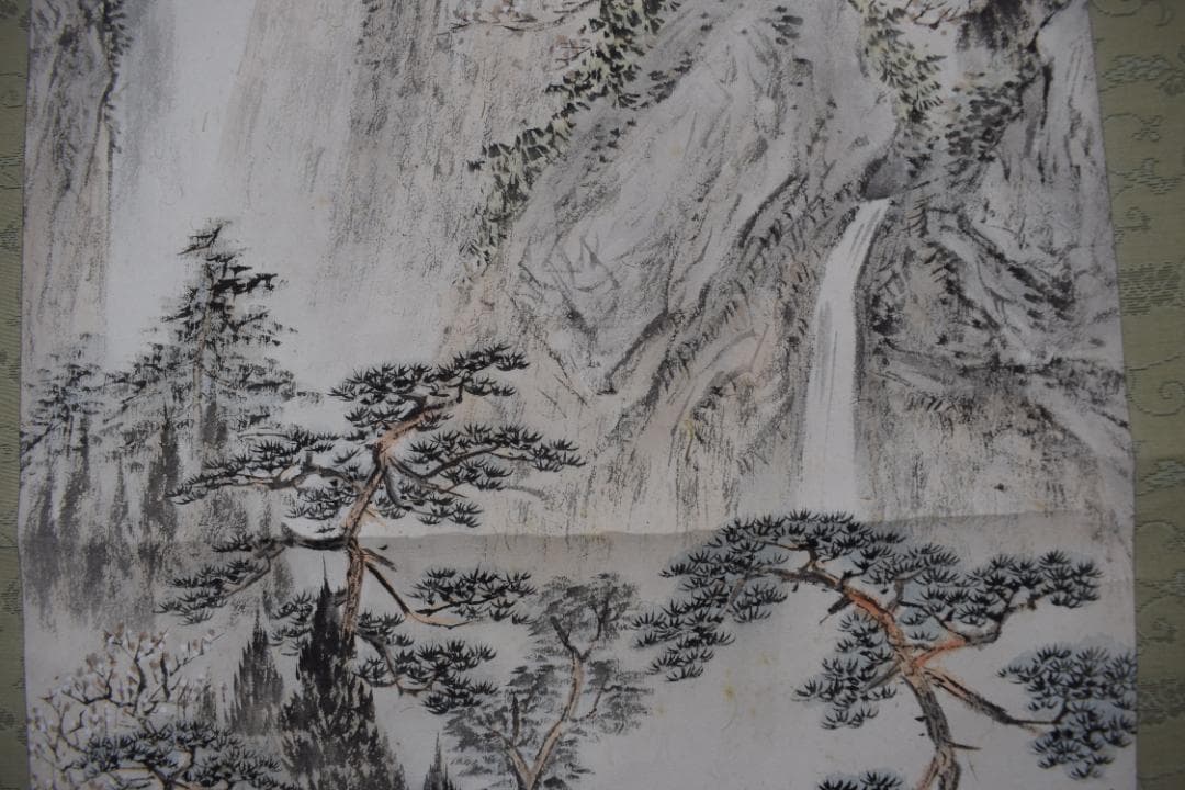 【真作】矢野橋村/梅花亭子図/春景山水人物図/掛軸☆宝船☆Z-539