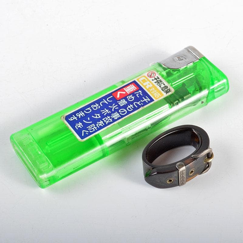 時代提げ物　鼈甲製　銀細工　ベルト型　根付　時代箱付　M　R4328