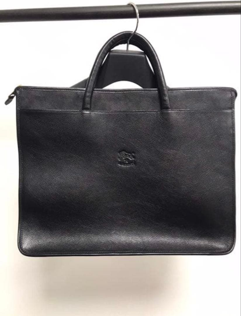 美品　イルビゾンテ　レザー ブリーフトート バッグ ブラック イタリア製