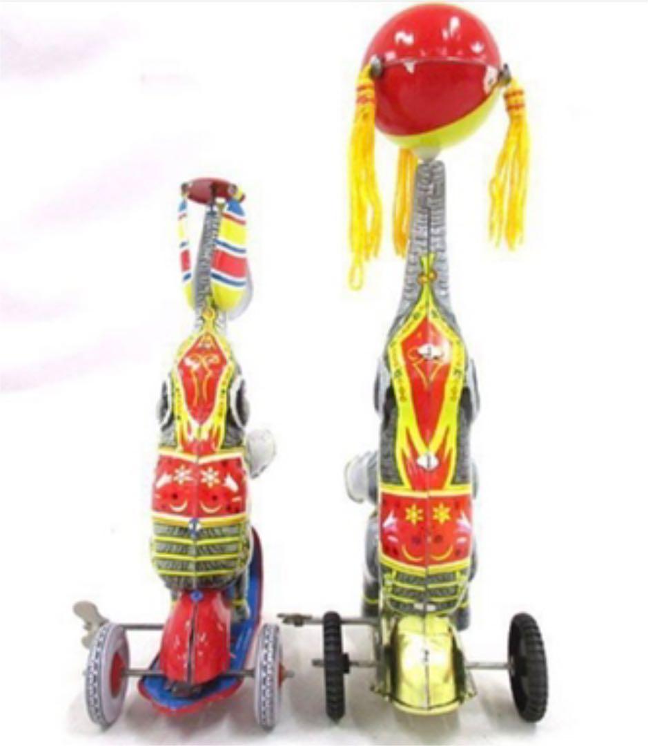 ゼンマイ式ブリキ 自転車/像 2種 2点