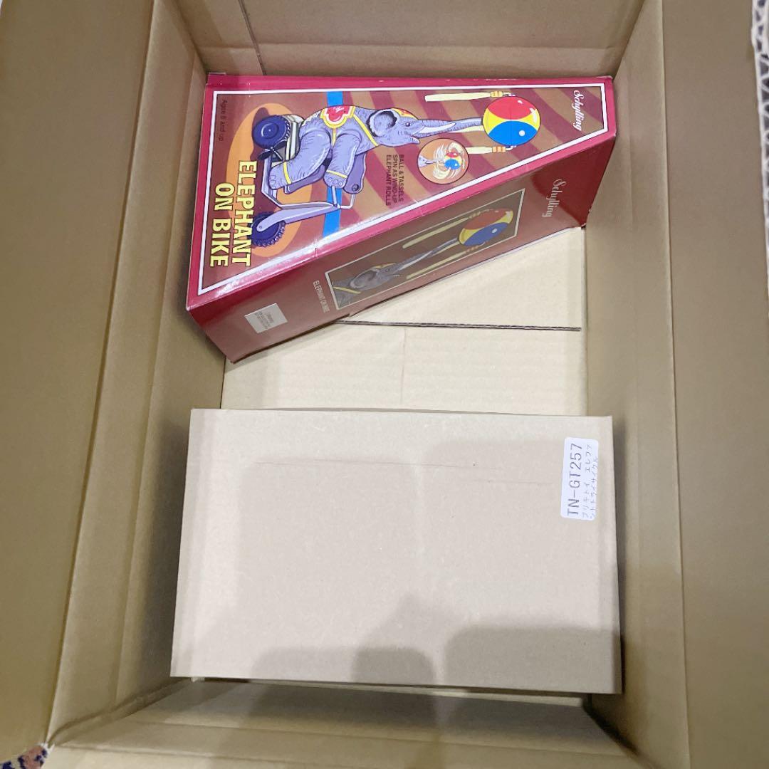 ゼンマイ式ブリキ 自転車/像 2種 2点