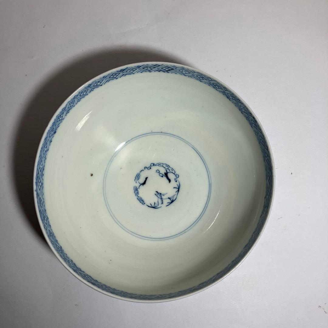 古伊万里染付蛸唐草文磁器中鉢