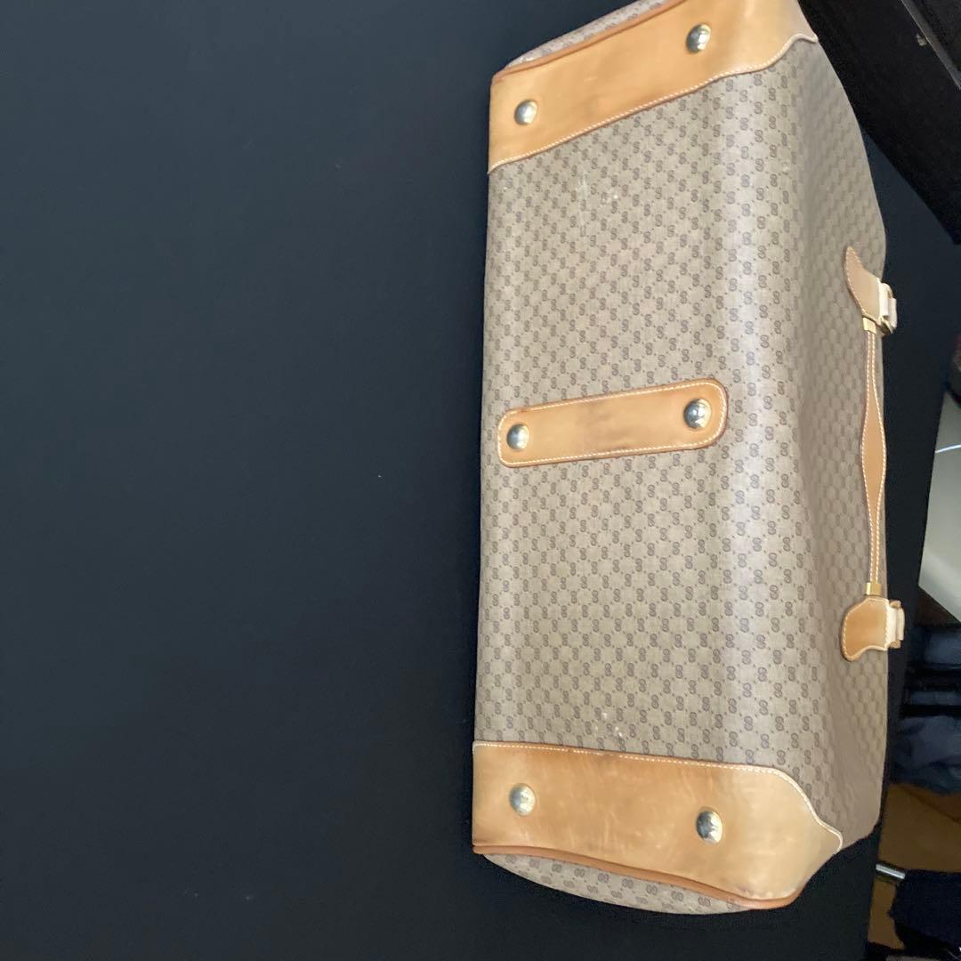 GUCCI ボストンバッグ ベージュ キャンバス・レザー