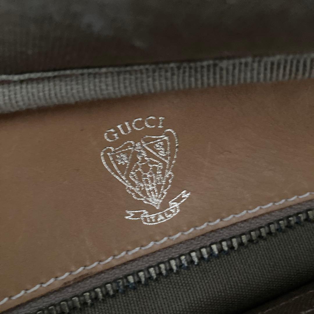 GUCCI ボストンバッグ ベージュ キャンバス・レザー