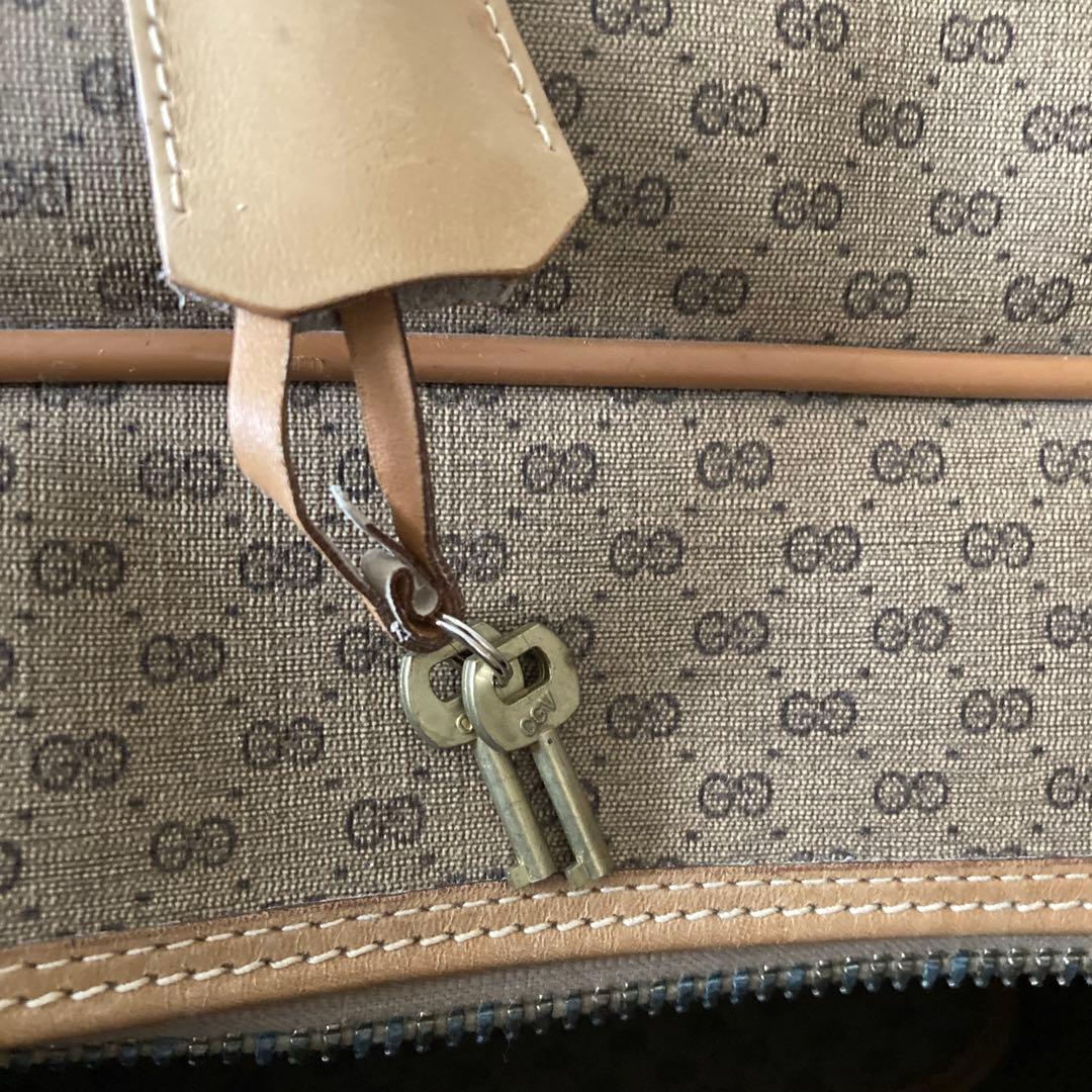 GUCCI ボストンバッグ ベージュ キャンバス・レザー