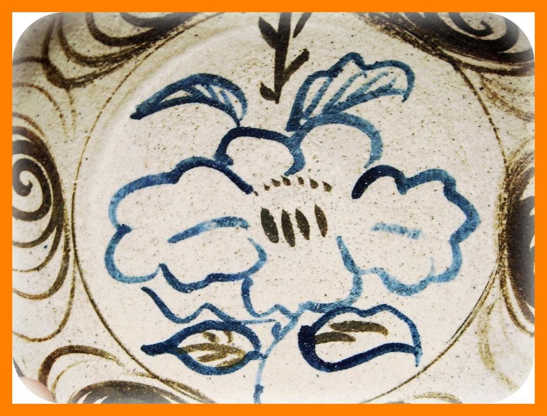 604『椿絵 馬の目皿』　/骨董品 古美術 アンティーク 古玩