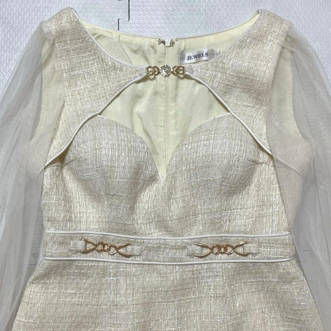 JEWELS ジュエルズ キャバクラ ドレス プリーツ ツイード シアー レース