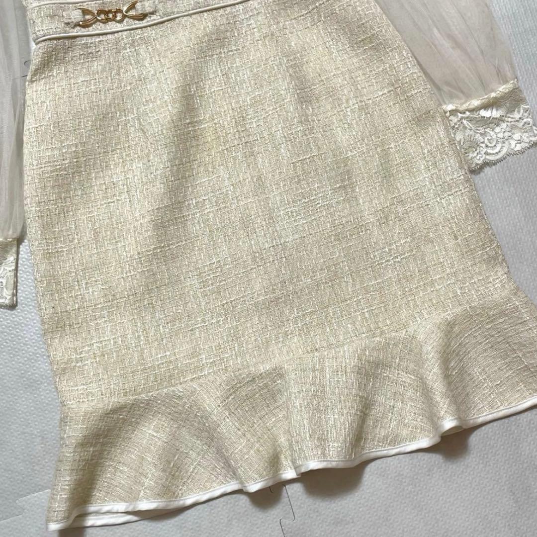 JEWELS ジュエルズ キャバクラ ドレス プリーツ ツイード シアー レース