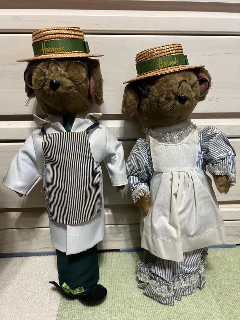 ハロッズ　ネズミ　人形　ドアストッパー　２体セット