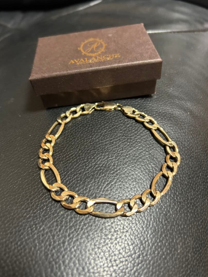 10K ブレスレット　アバランチ　幅10㎜　23㎝　激レア　極太　金　ゴールド