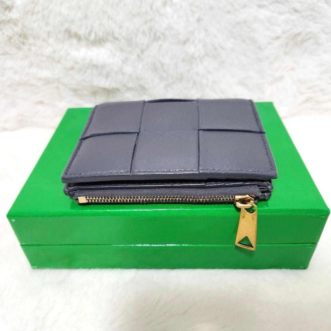 ✨極美品　RFID搭載✨ボッテガ　二つ折り　カセット　イントレチャート　グレー